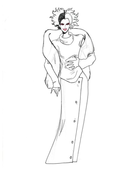 Раскраска Круэлла де Виль