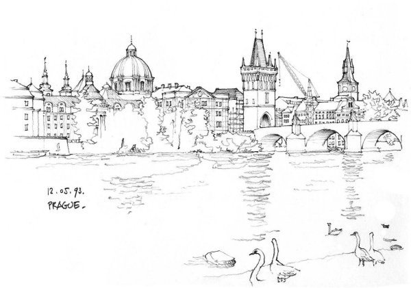 Карлов мост в Праге чертеж