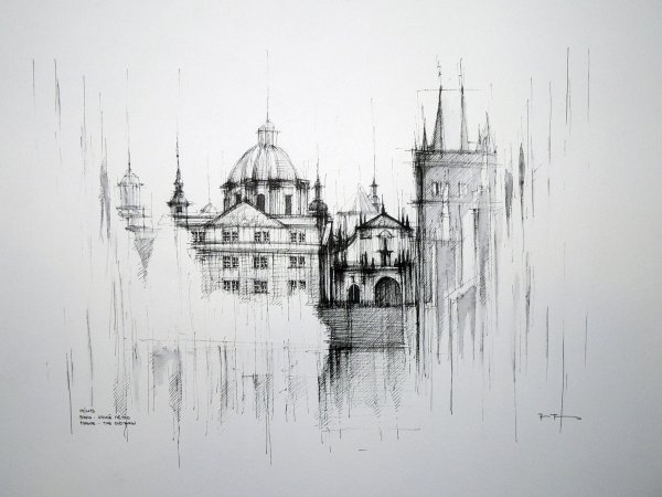 Прага карандашом