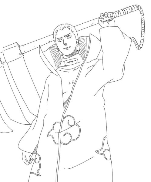 Раскраски Наруто Акацуки Хидан