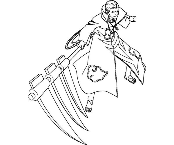 Раскраски Наруто Хидан