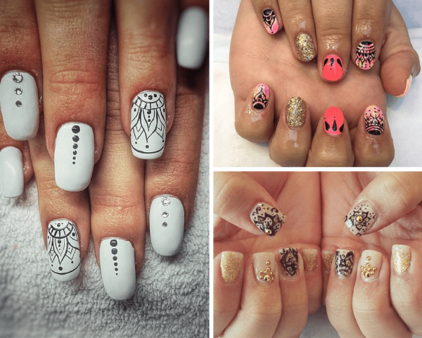 Наклейки на ногти в стиле мехенди