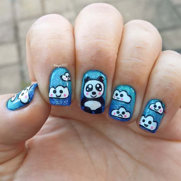 Детские ногти с пандой
