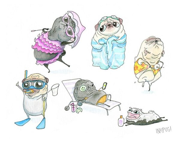 Inkpug весёлые мопсы