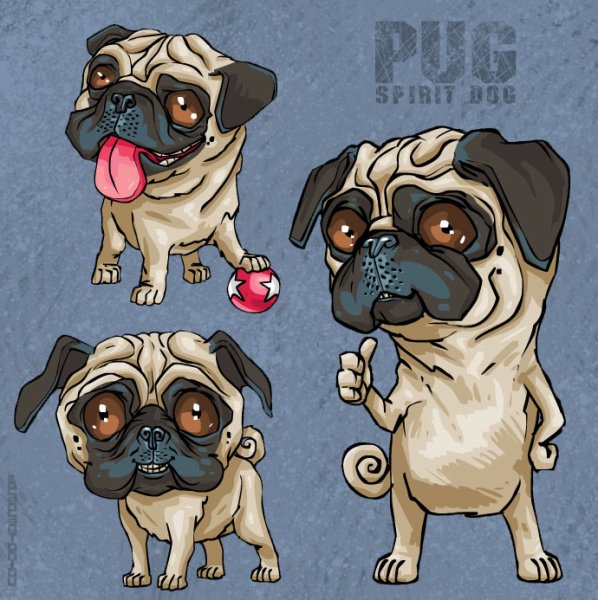 Мопсы стилизованные