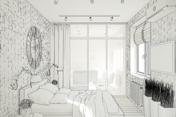 Эскиз интерьера комнаты