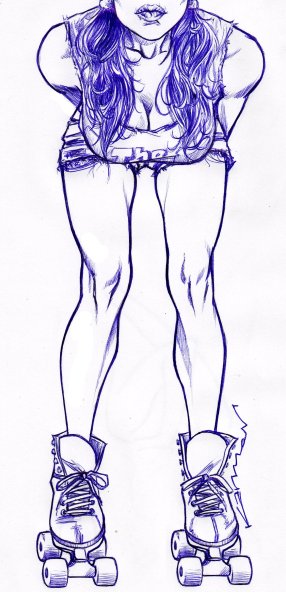 Спортивные девушки карандашом