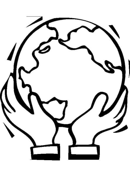 Земля в руках раскраска