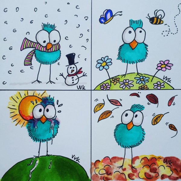 Смешные Рисованные птицы