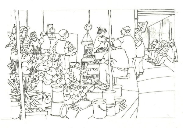 Лиможский рынок Мусоргский рисунок