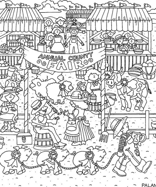 Русская ярмарка раскраска