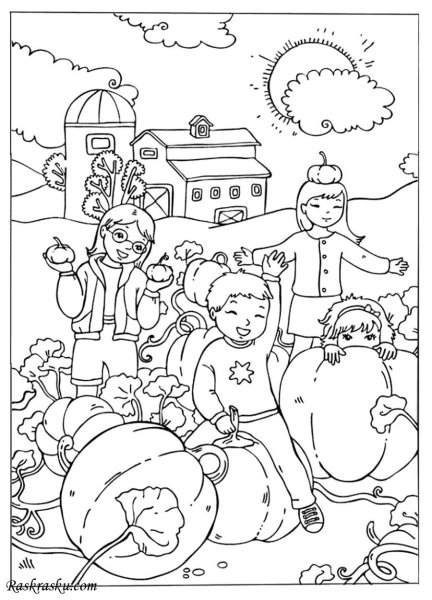 Раскраски на тему сбор урожая