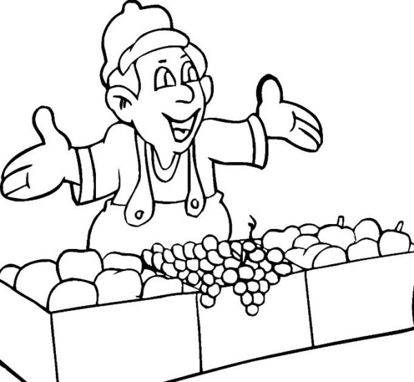 Раскраска профессии продавец