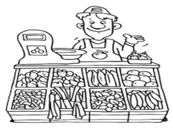 Раскраска овощной магазин