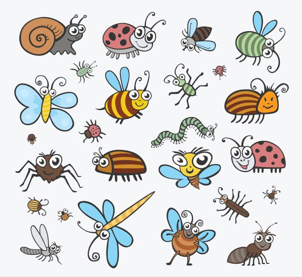 Смешные насекомые вектор