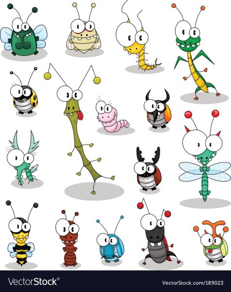 Карикатурные изображения насекомых