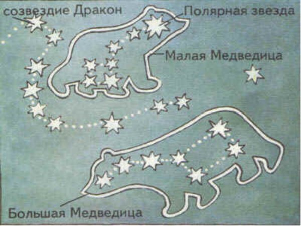 Созвездие медведицы большой и малой рисунок