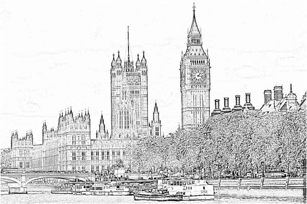 Лондон и Биг Бен раскрасить