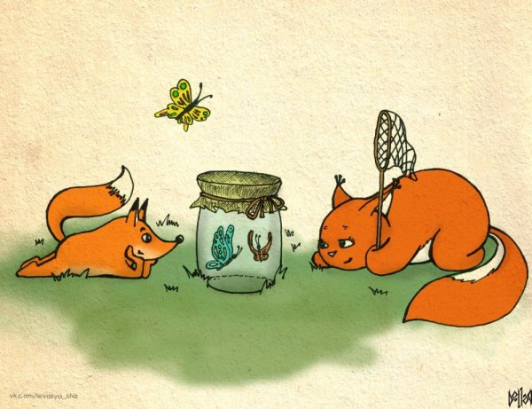 Белка и лиса
