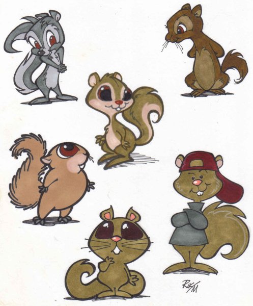 Прикольная белка рисунок