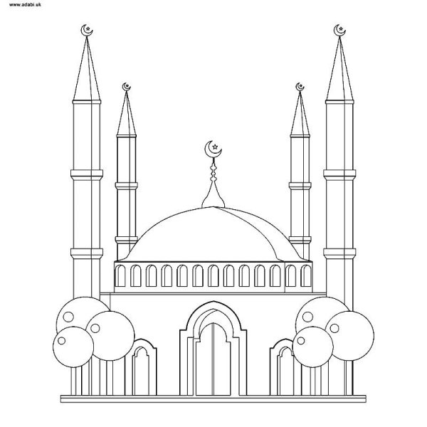 Мечеть рисунок раскрашенный