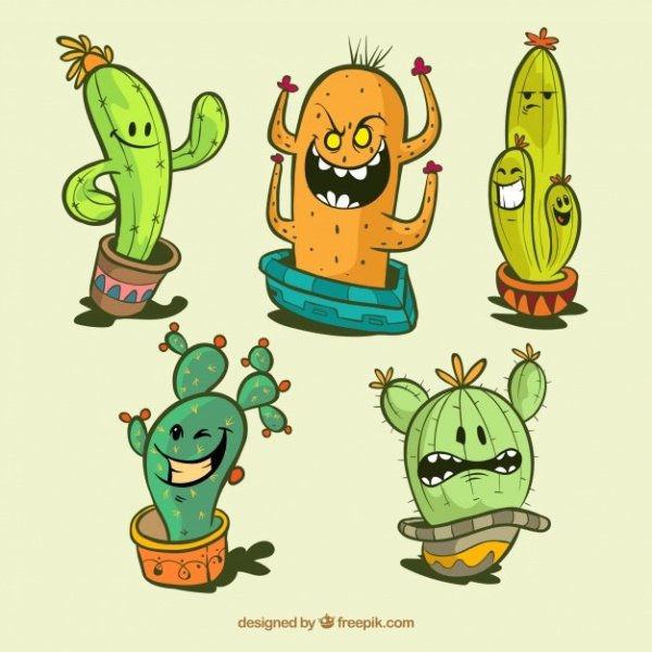 Кактус смешной рисунок