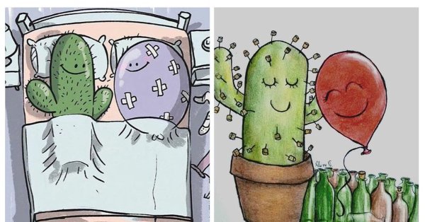 Кактус карикатура