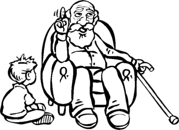 Дед раскраска