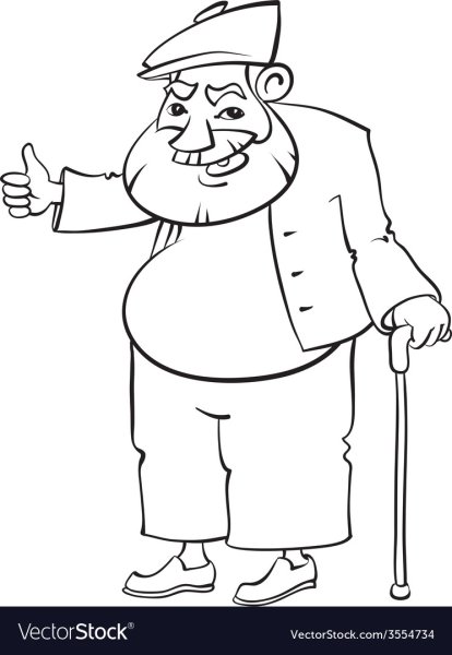 Старик рисунок