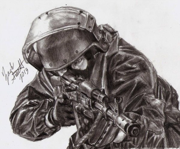 Нарисовать спецназовца
