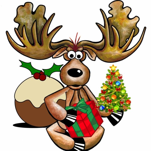 Мультяшные Лось новогодний