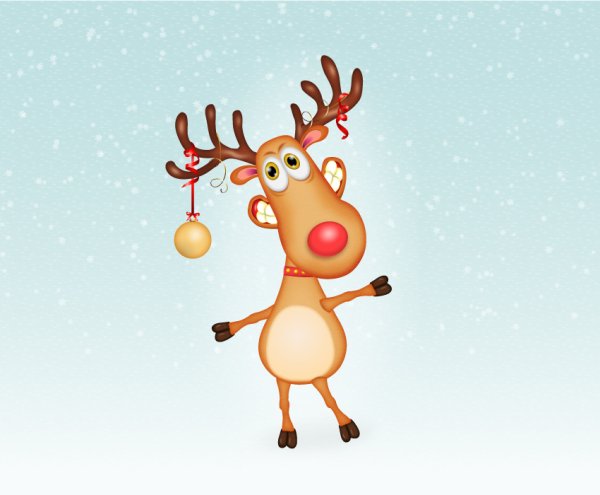 Смешной новогодний олень