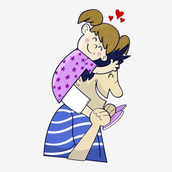 Мультяшные рисунки папы и дочери