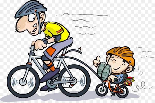 Веселый человечек на велосипеде