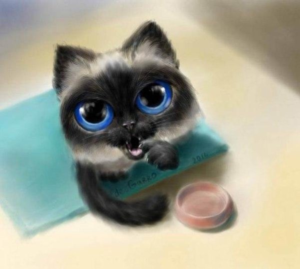 Кот из Шрека с большими глазами