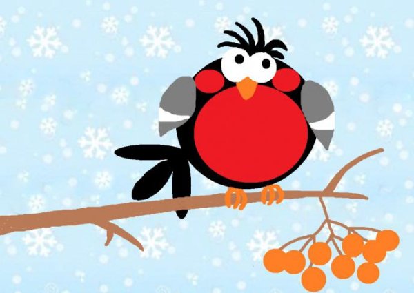 Снегирь шаблон для аппликации