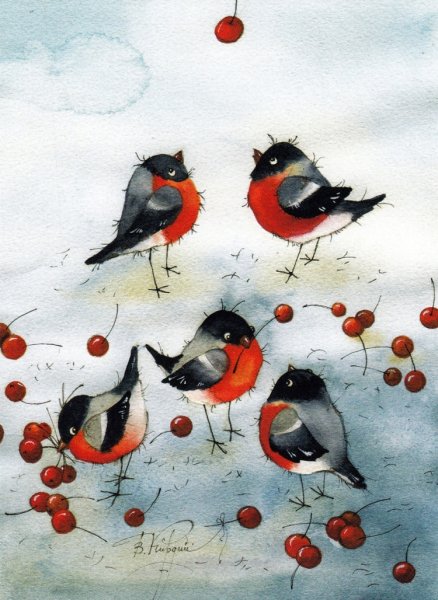 Виктория Кирдий зима Снегирь