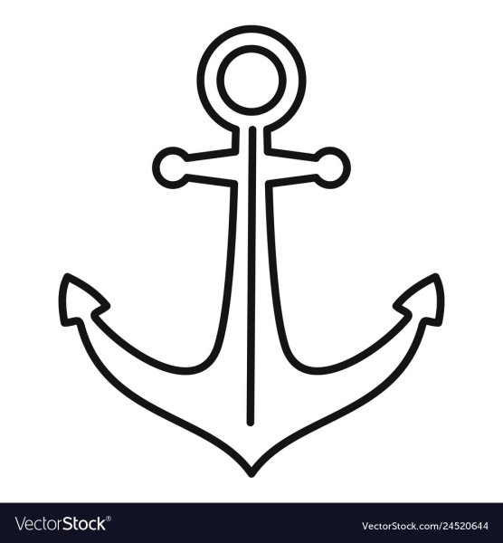 Якорь корабля контур