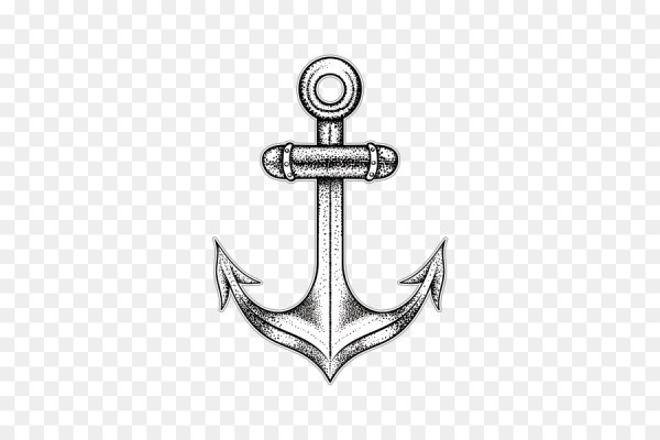 Эскиз тату якорь на фоне моря