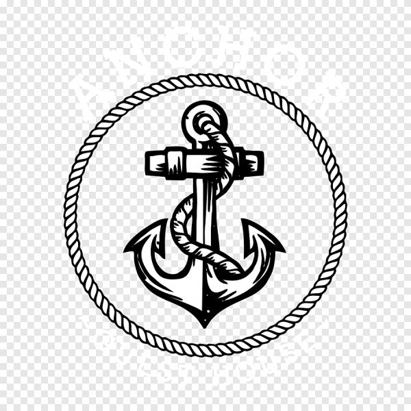 Якорь черно белый
