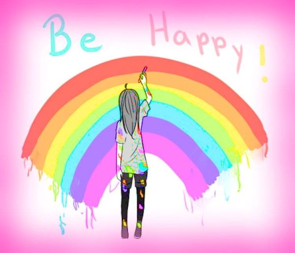 Радужные рисунки для срисовки