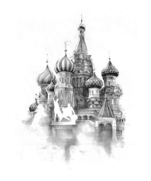 Храм Василия Блаженного набросок