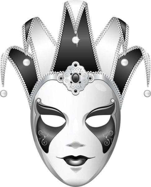 Карнавальная маска черно-белая