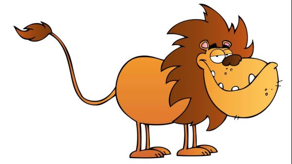 Смешной Лев нарисованный