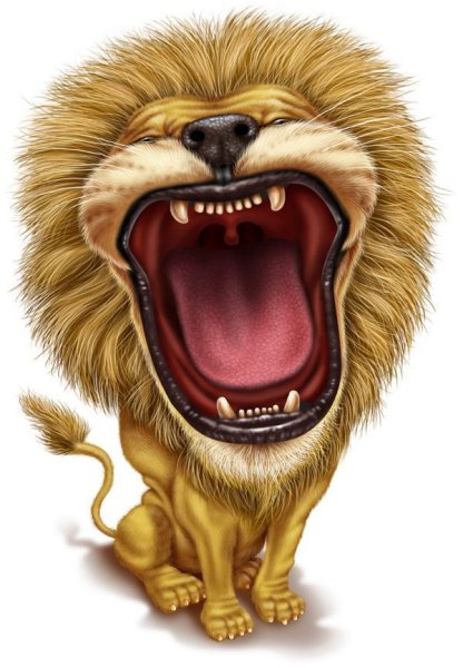 Лев с раскрытой пастью