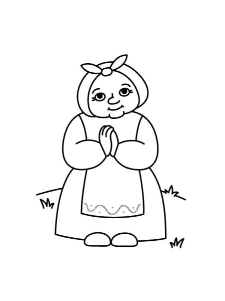 Бабушка раскраска для малышей