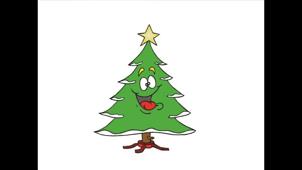 Мультяшная елка с улыбкой