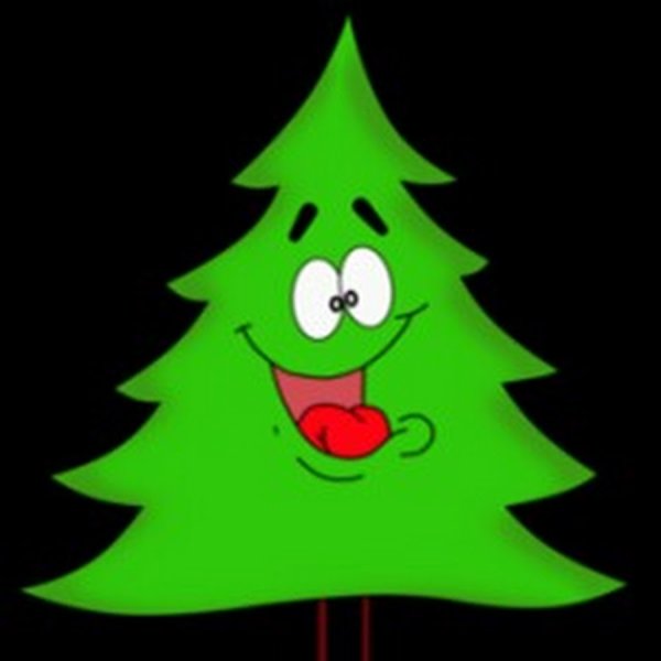 Мультяшная елка с улыбкой