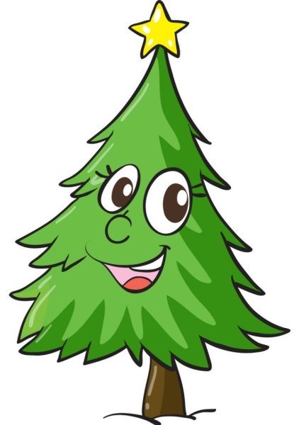 Мультяшный елка с глазками