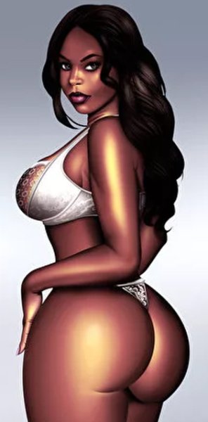 Арт девушки с большими бедрами